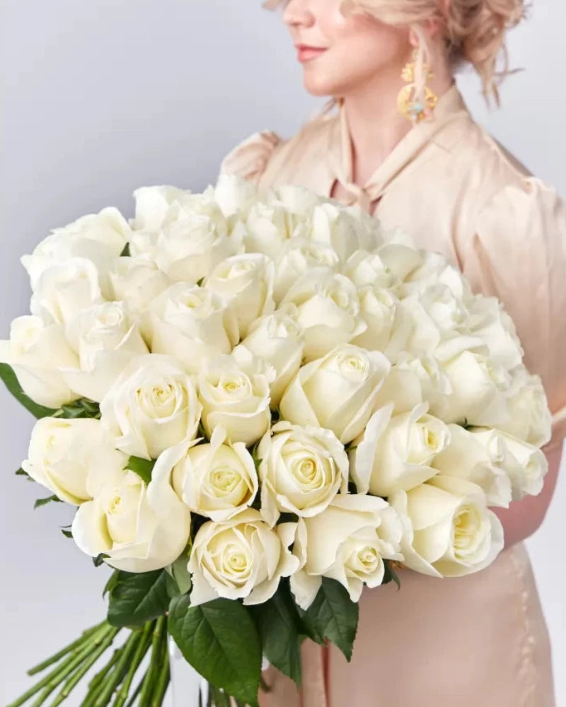 Norma Jean — White Rose Bouquet