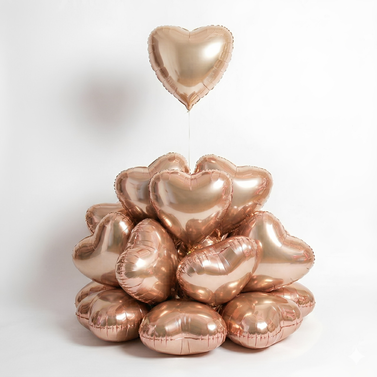 Gold Heart Foil Balloons – Luxury Event Decor