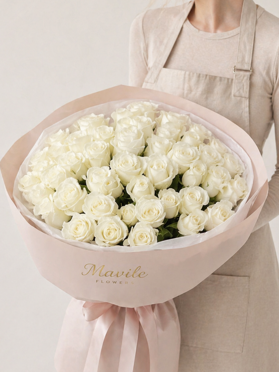 Blanc Poudré Roses Bouquet
