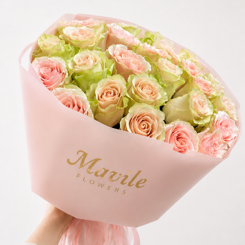 Rosé Lume Roses Bouquet