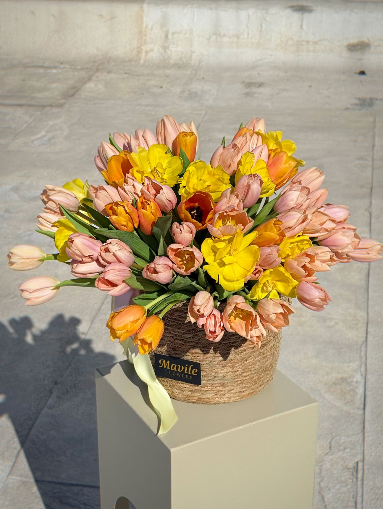 Golden Hour | Sunset Tulip Basket