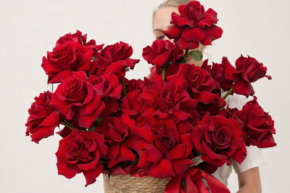 Grand French Rose Basket