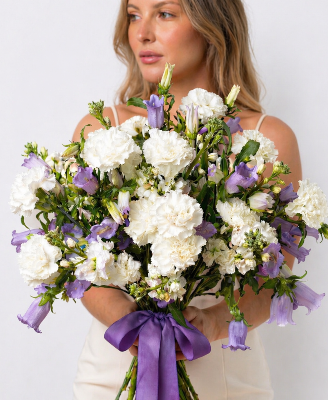 Lavender Fields: White & Purple Garden Bouquet in Vase