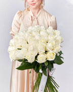 Norma Jean — 50 White Rose Bouquet