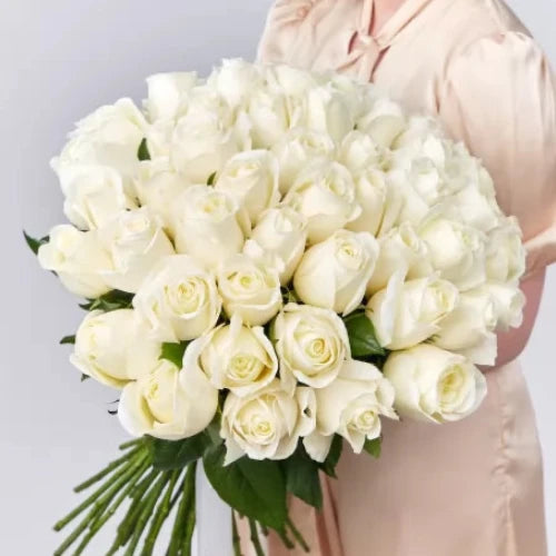 Norma Jean — White Rose Bouquet