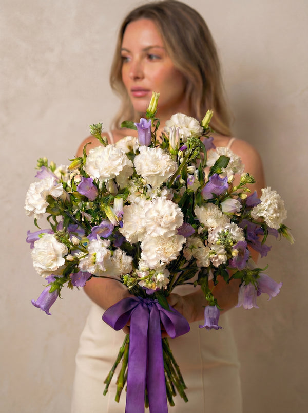 Lavender Fields: White & Purple Garden Bouquet in Vase