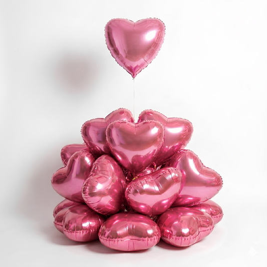 Light Pink Heart Foil Balloons