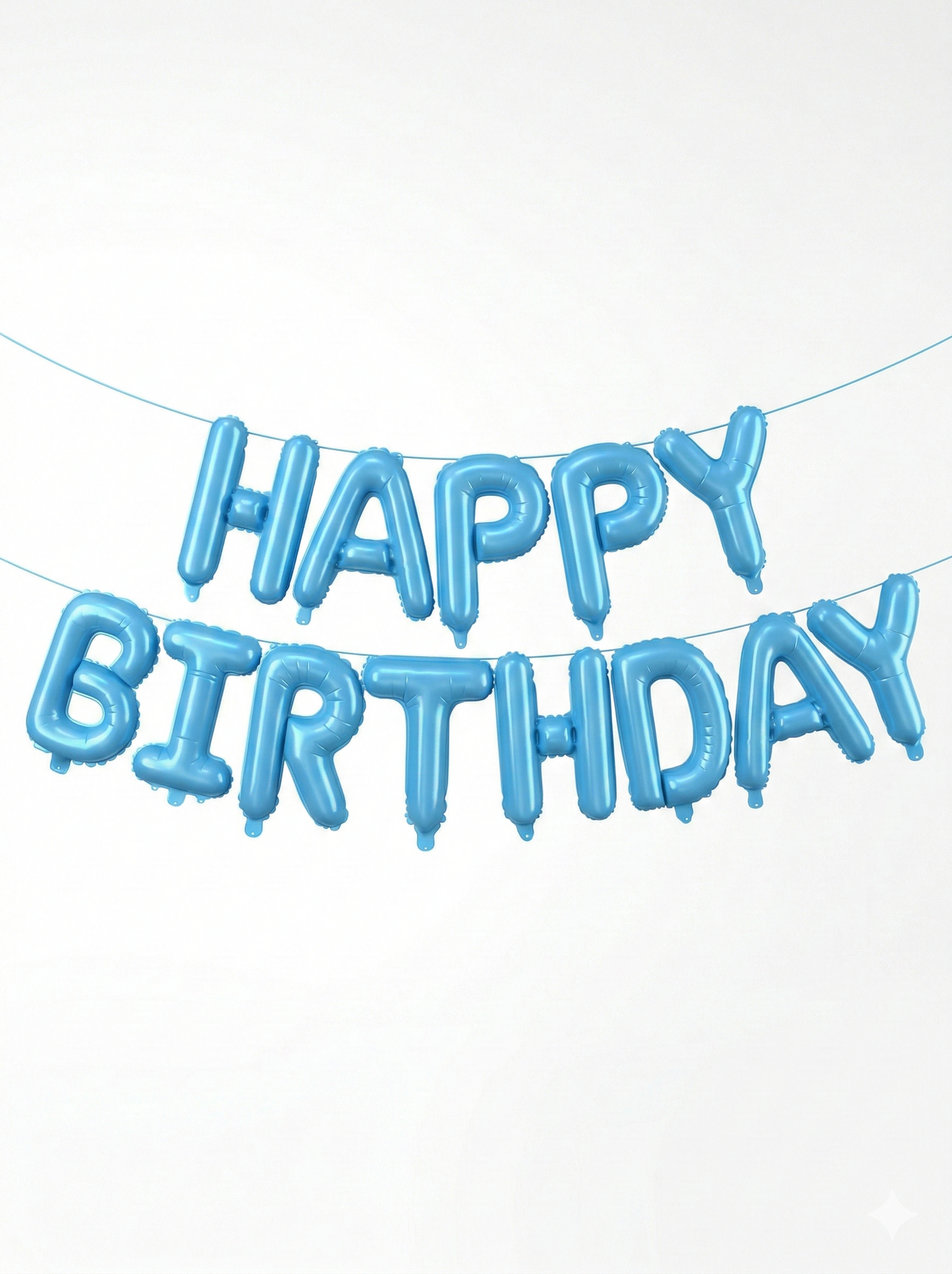 Blue Happy Birthday Balloons Banner