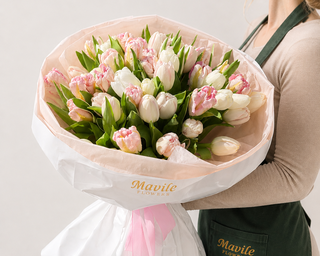 Blush Poise Tulips Bouquet