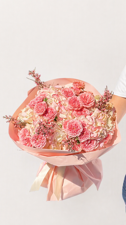 Blush Cloud | Romantic Garden Rose & Hydrangea Bouquet