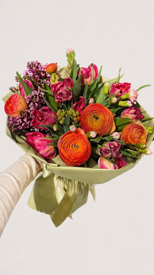 Ranunculus Tulip Garden Bouquet — Sunset
