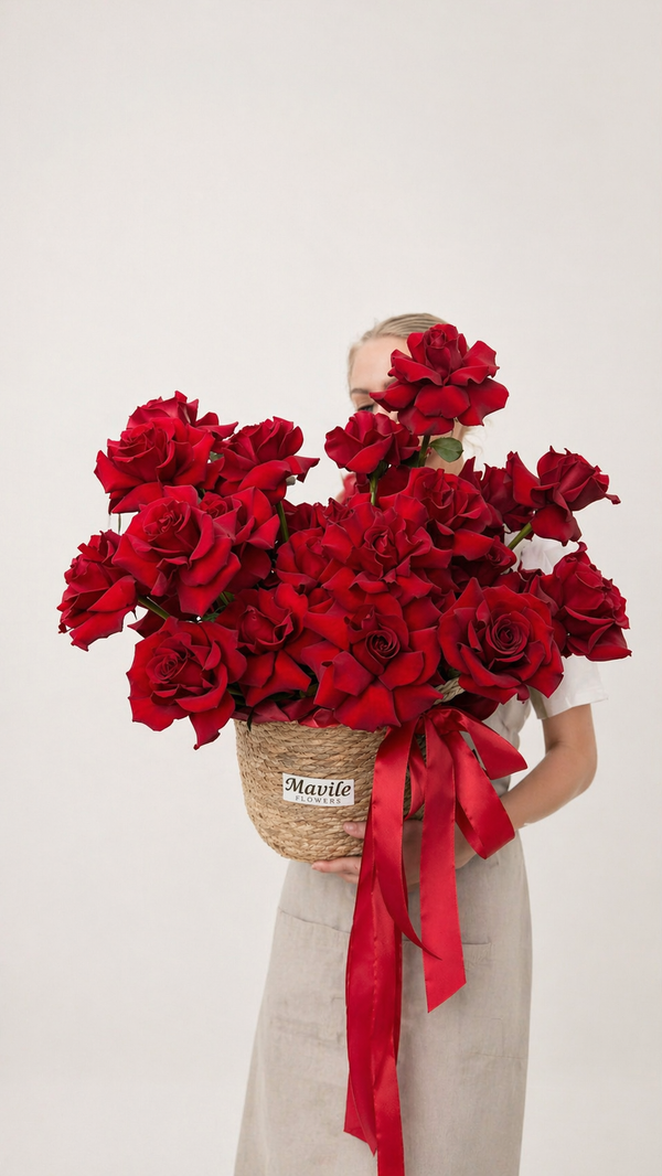 Grand French Rose Basket