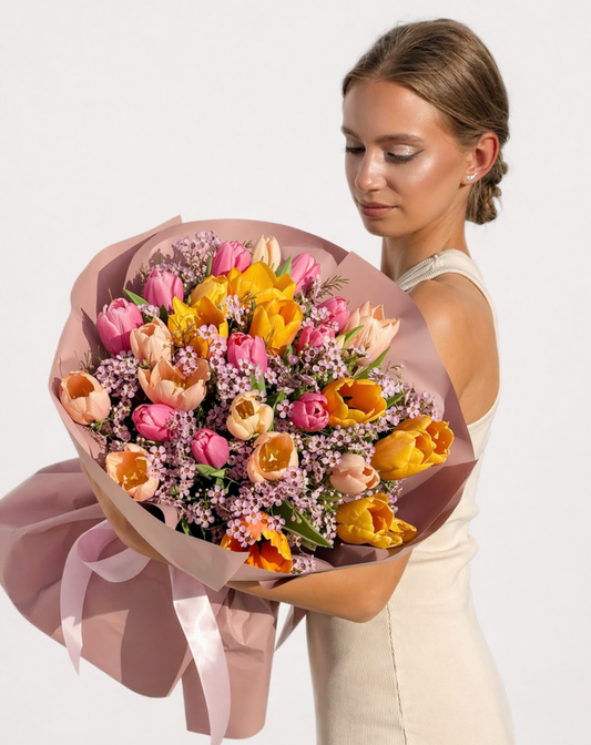 Tulip Waxflower Artisan Bouquet