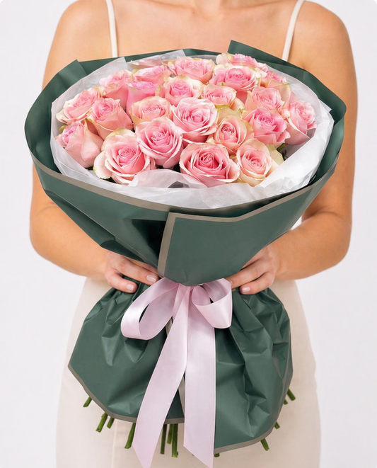 Blush Pink Rose Bouquet 25 Stems — Blush Radiance