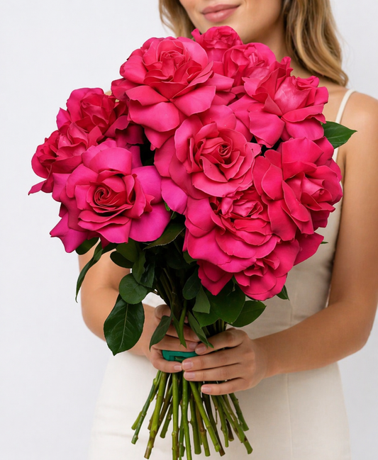 Hot Pink Rose Bouquet — Bold Romance