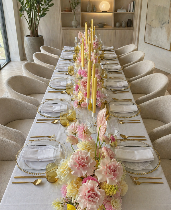 Blush Gold Elegance Tablescape