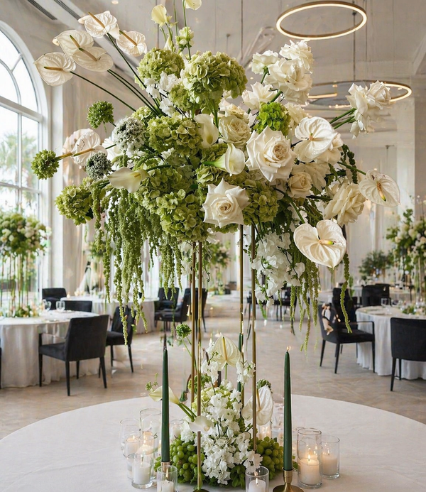 Ivory Garden Elevated Centerpiece